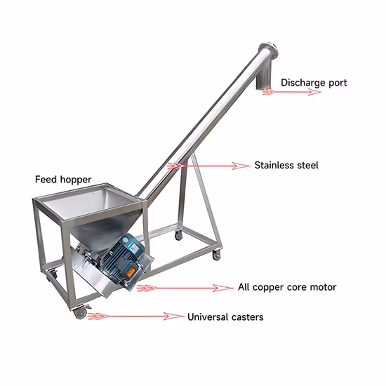 Good Price Small Grain Worm Screw Conveyor / Auger Conveying Machine / Spiral Conveying Feeder